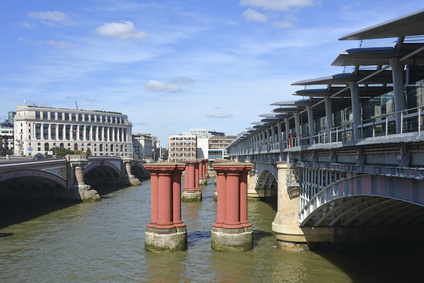 Three bridge structures at Blackfriars London